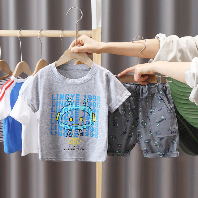 Imaginative Alphabet Cartoon T-Shirt + Tooling Shorts