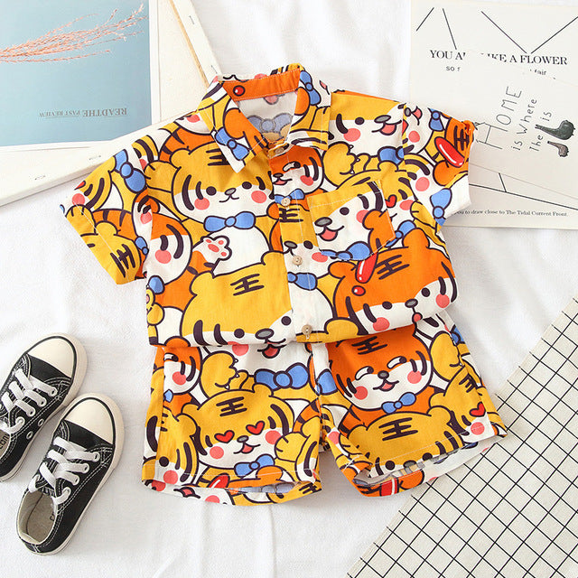 Naughty Tiger Full Printing Shirt + Shorts
