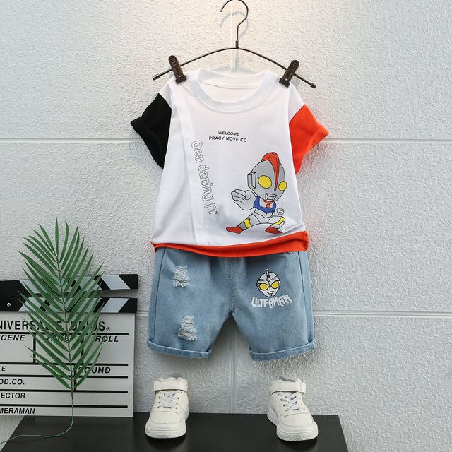 Cool Cotton Ultraman T-Shirt + Denim Shorts