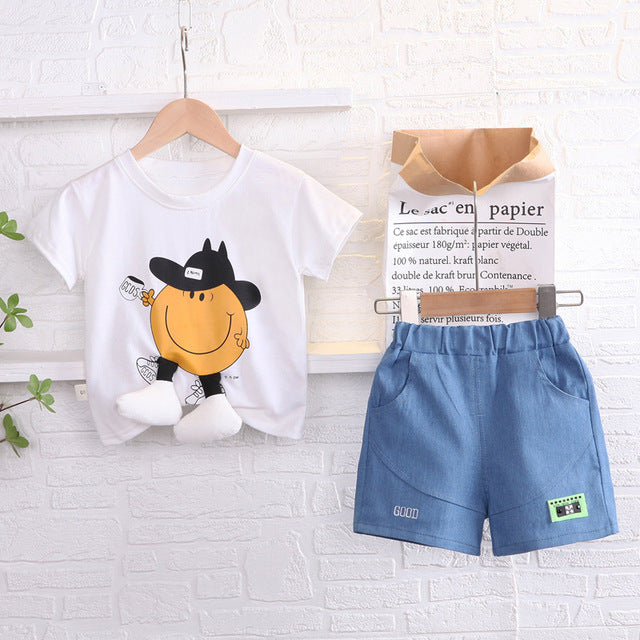 Clever Emoji Print T-Shirt + Shorts