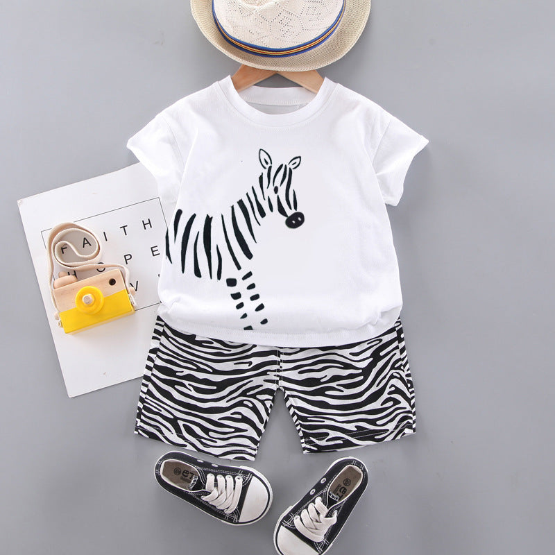 Cool Cartoon Zebra Top + Zebra Stripes Shorts
