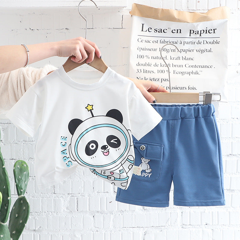 Acting Cute Cartoon Astronaut Panda + Shorts