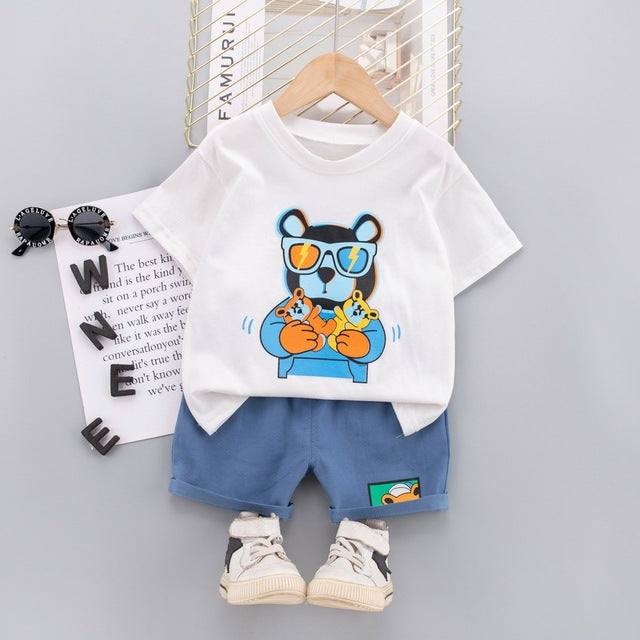 Cool Cartoon Bear T-Shirt + Shorts