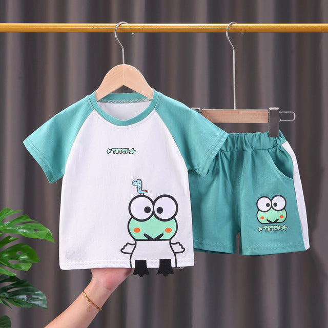 Cute Cartoon Frog T-Shirt + Shorts