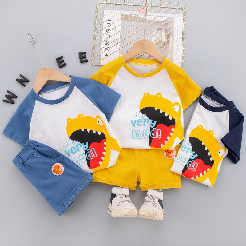 Naughty Cartoon Roar Dinosaur T-Shirt + Shorts