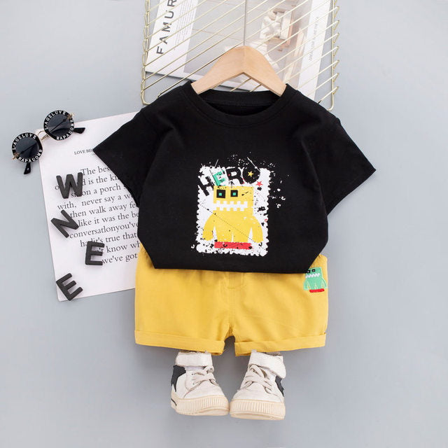 Imaginative Cartoon Pixel T-Shirt + Shorts
