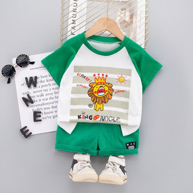 Summer Cartoon Lion  King T-Shirt + Shorts